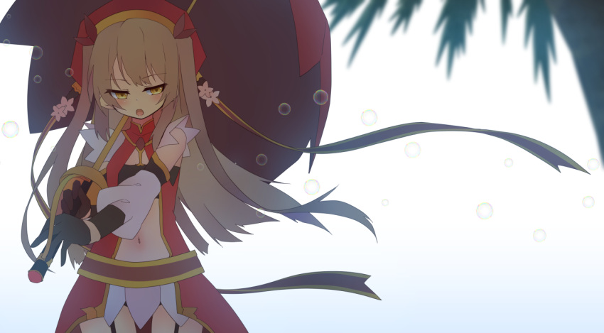 1girl, bangs, bare_shoulders, black_gloves, blurry, blurry_background, blush, brown_eyes