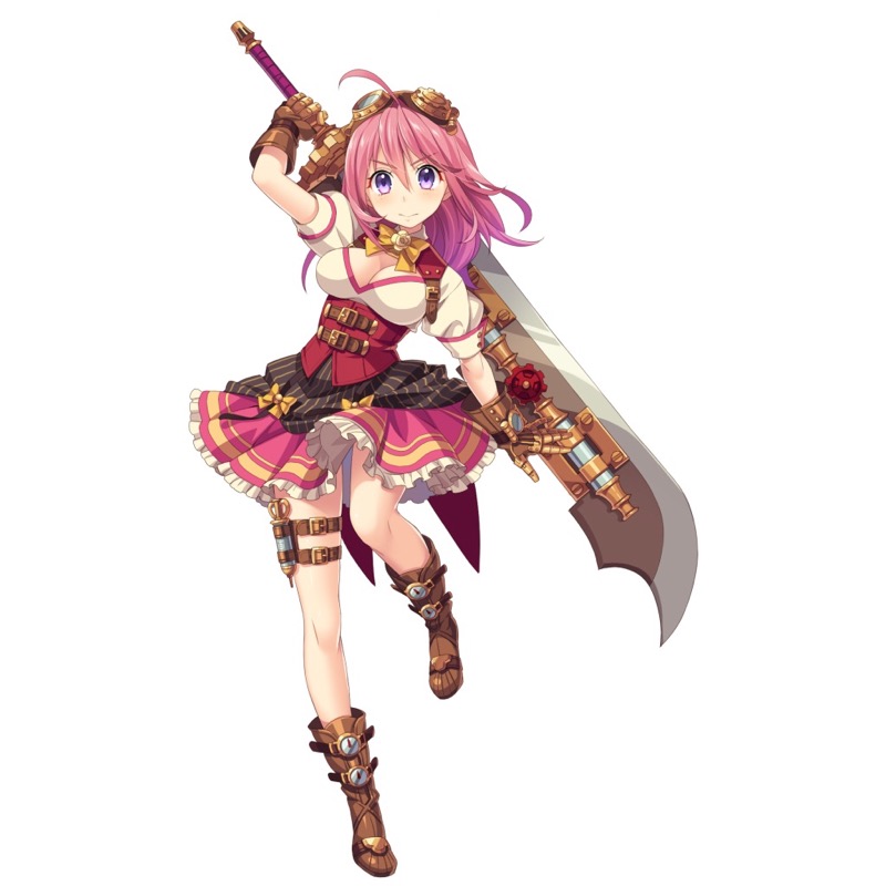 1girl, ahoge, artist_request, asagi_izumi, blush, boots, bow, bow_skirt