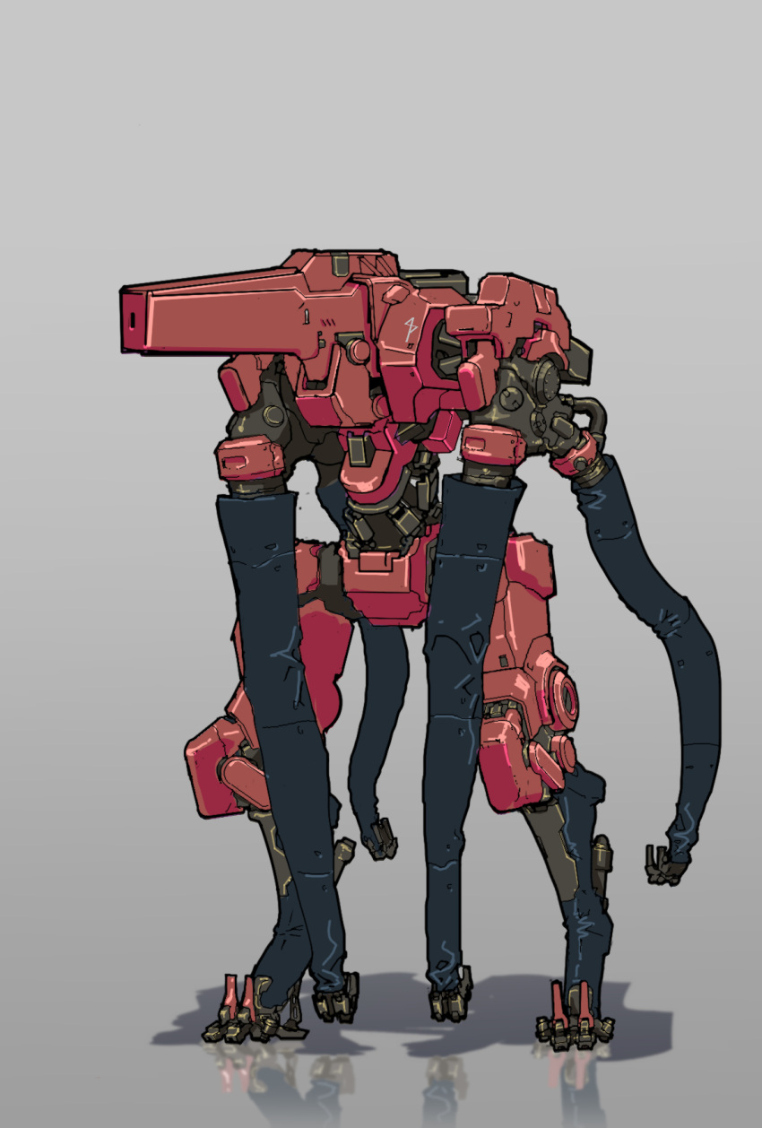 1other, gas1, gradient, gradient_background, highres, mecha, multiple_arms, no_humans, original, reflection, robot, shadow, solo, standing, tagme