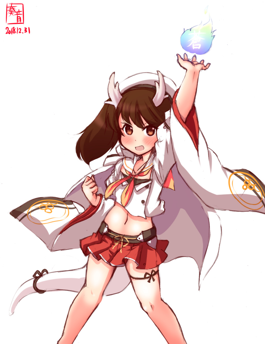1girl, alternate_costume, azur_lane, blush, brown_hair, character_request, cosplay, eyebrows_visible_through_hair