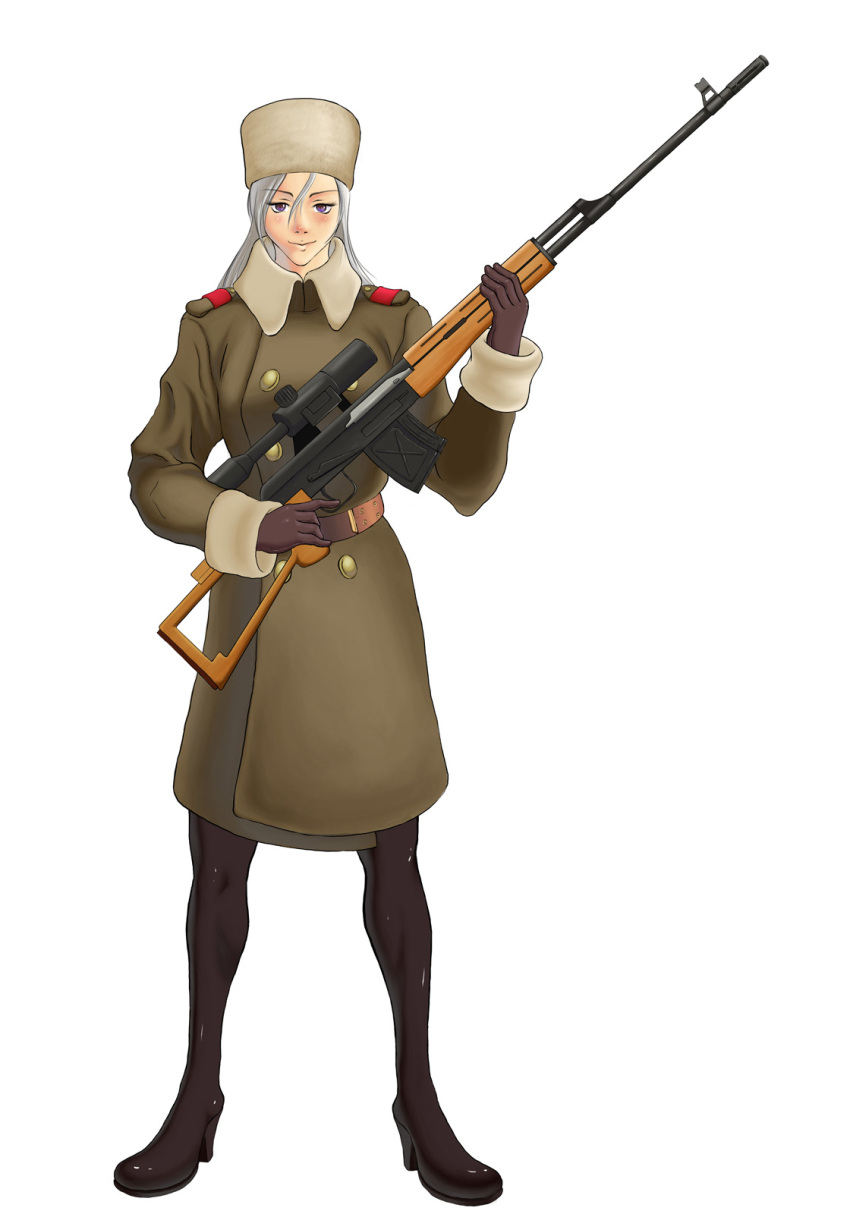 dragunov, gun, military, rifle, sniper, soviet, svd, uniform
