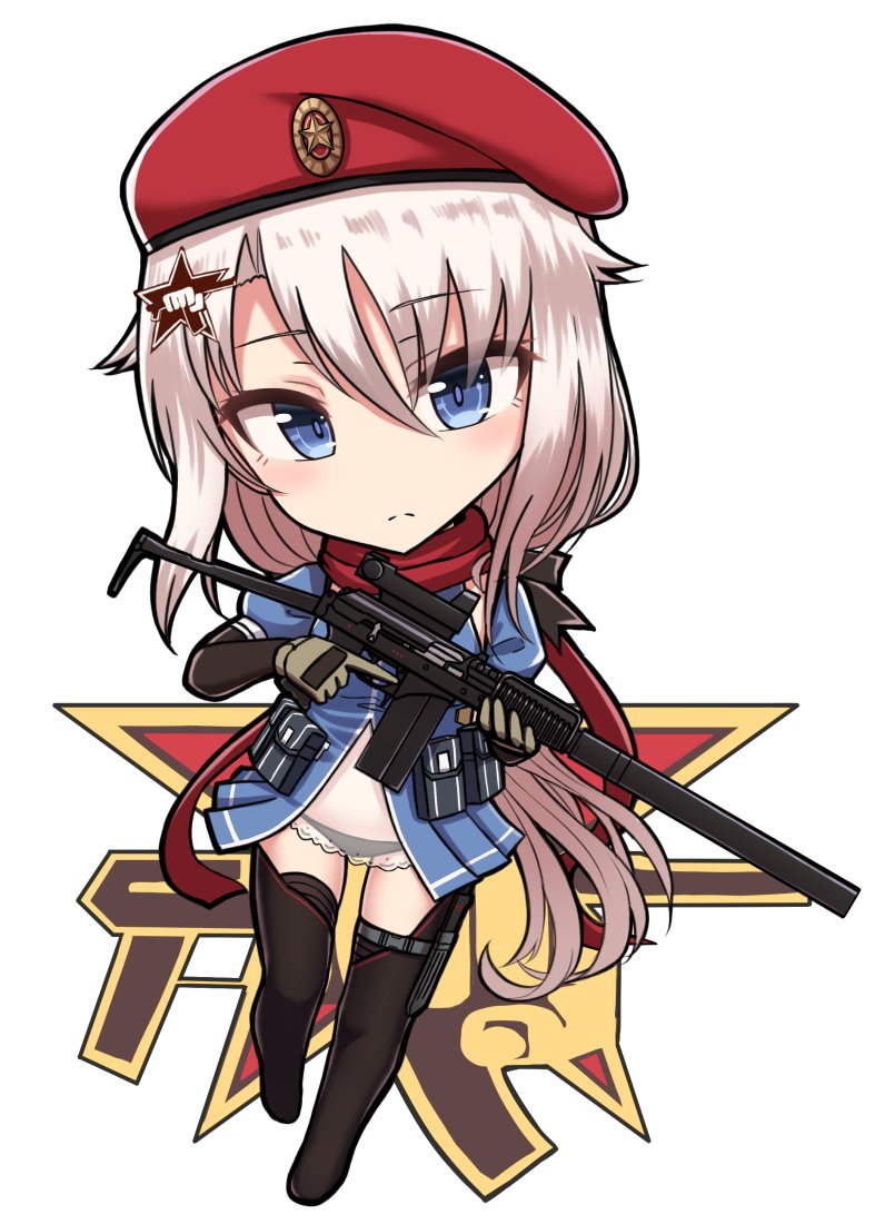 1girl, 9a-91, 9a-91_(girls_frontline), ammunition_pouch, assault_rifle, asymmetrical_bangs, bangs, beige_gloves