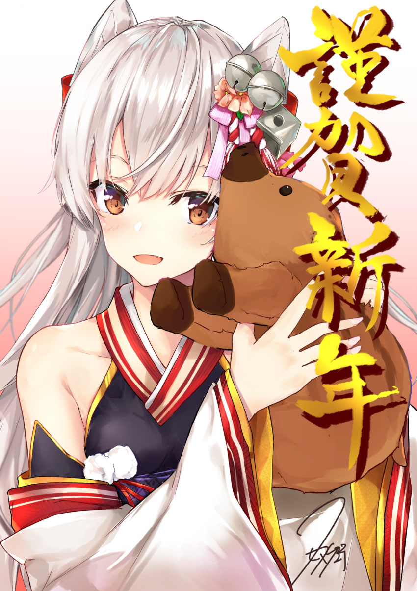 1girl, alternate_costume, amatsukaze_(kantai_collection), blush, brown_eyes, commentary_request, detached_sleeves, dress