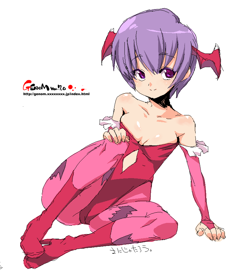 capcom, flat_chest, gloves, lilith_aensland, oekaki, onija_taro, onija_tarou, pantyhose