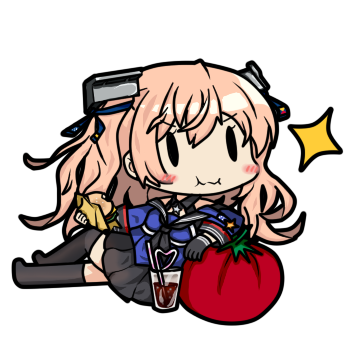1girl, 90mm_single_high-angle_gun_mount, bamomon, black_gloves, black_legwear, black_skirt, blue_shirt, breasts