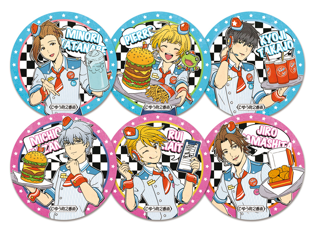 1boy, 315diner, 6+boys, ;), apron, badge, beit, blonde_hair