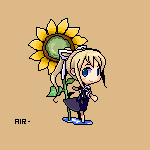 flower, identity, kamio_misuzu, lowres, obscur, oekaki, pixel_art, sunflower