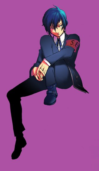 arisato_minato, armband, blue_eyes, blue_hair, male, persona, persona_3, san_moto