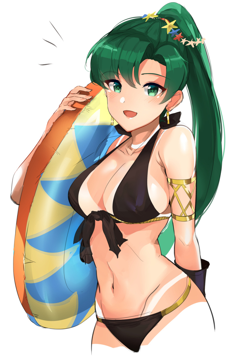 /\/\/\, 1girl, :d, absurdres, armlet, bare_arms, bare_shoulders, bikini