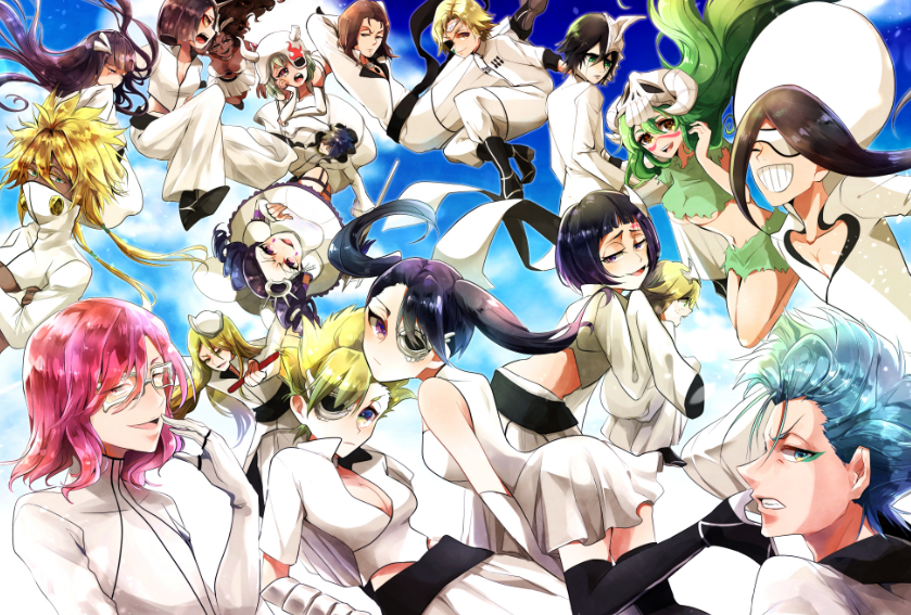 6+boys, 6+girls, :d, :o, arrancar, bad_id, bad_pixiv_id, black_footwear