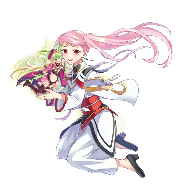 2girls, :d, ;o, bangs, bekkourico, earrings, floating_hair, full_body