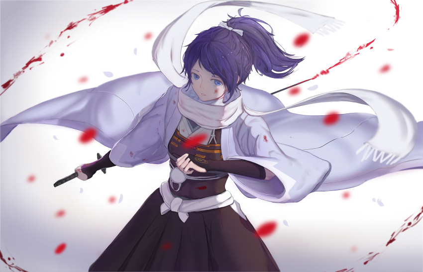 1boy, absurdres, arm_armor, armor, belt, black_armor, black_skirt, blood