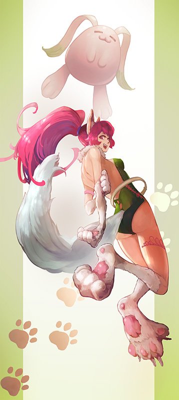 1girl, animal_ears, ass, blue_eyes, breasts, cat_ears, commentary_request, gloves