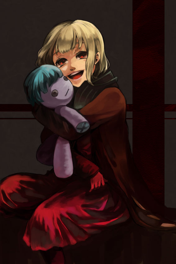 1girl, blonde_hair, cape, child, commentary_request, drag-on_dragoon, drag-on_dragoon_1, dress