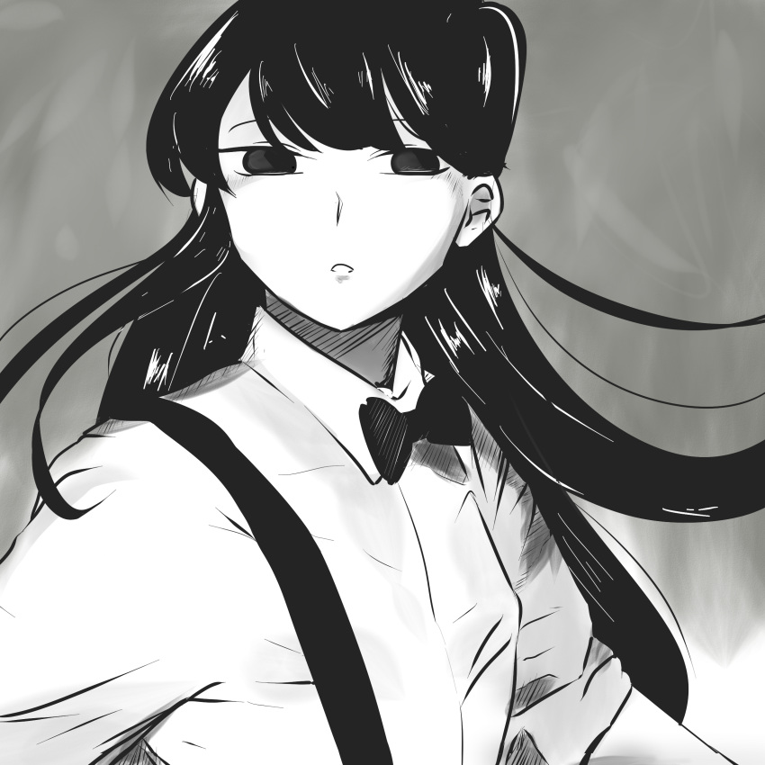 1girl, absurdres, bangs, black_eyes, black_hair, black_neckwear, bow, bowtie