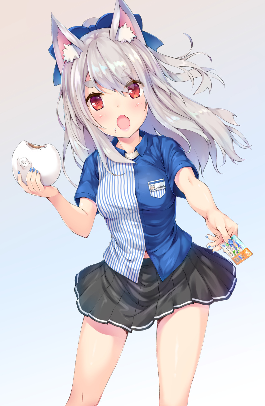 1girl, absurdres, akyorapenyo, animal_ear_fluff, animal_ears, azur_lane, baozi, bitten