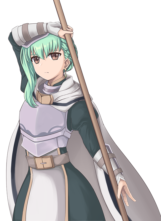1girl, aqua_hair, armor, belt, bracelet, brown_eyes, cape, earrings