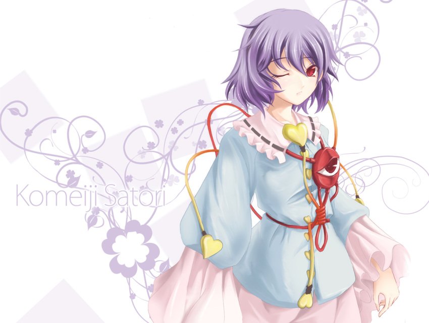 eye, eyes, futami_kito, heart, kito_(pixiv98689), komeiji_satori, purple_hair, short_hair