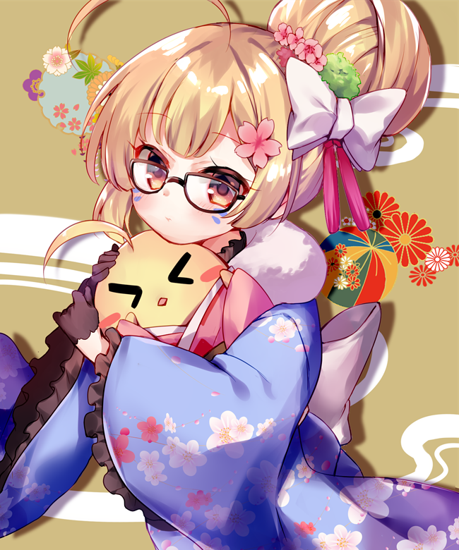 1girl, ahoge, azur_lane, bangs, blonde_hair, eldridge_(azur_lane), facial_mark, fur_trim