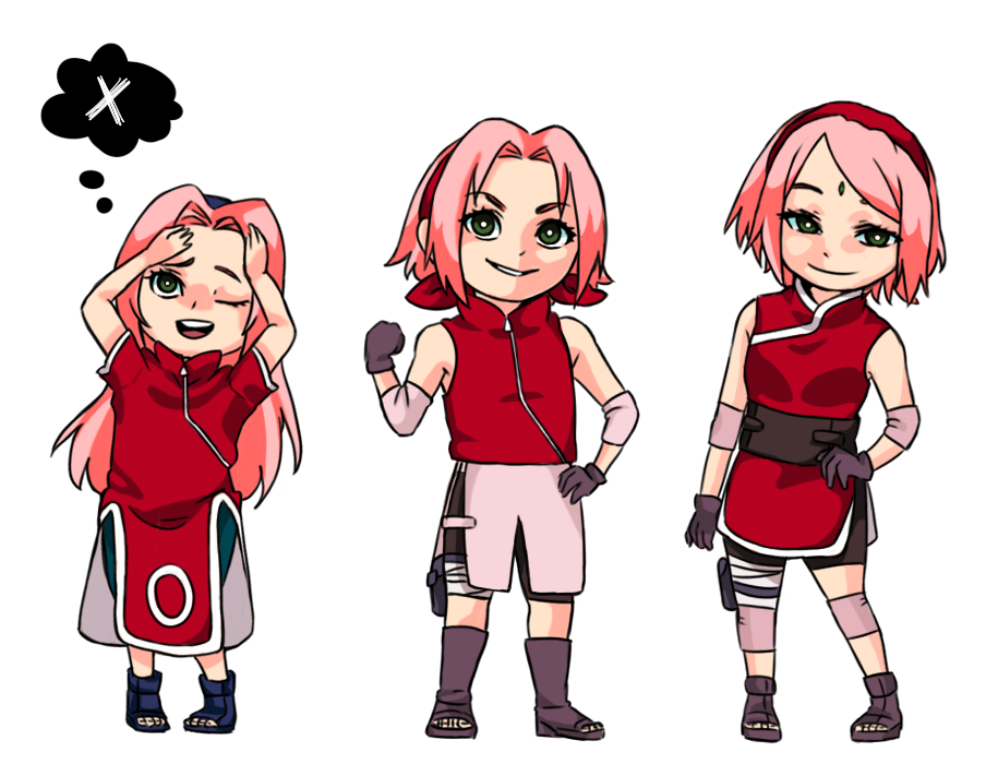1girl, age_progression, chibi, female, haruno_sakura, jasei, naruto, pink_hair