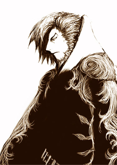 beard, dycedarg_beoulve, facial_hair, final_fantasy, final_fantasy_tactics, fujisawa_akira, monochrome, solo