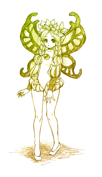 braid, fairy, flower, fuku_imo, mercedes, odin_sphere, sketch, twin_braids