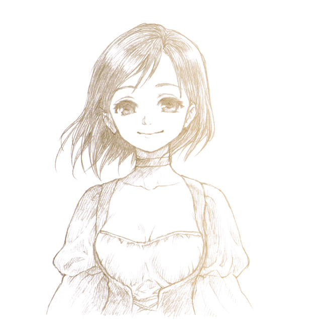 final_fantasy, final_fantasy_ix, fuku_imo, garnet_til_alexandros_xvii, monochrome, short_hair, sketch, smile