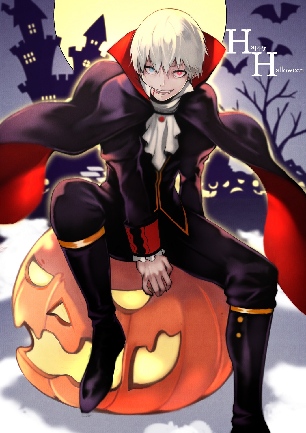 1boy, 55level, alternate_costume, bat, black_cape, black_footwear, black_jacket, black_legwear