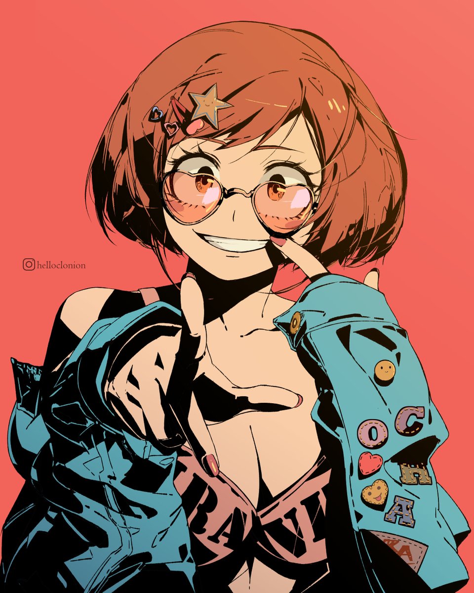 1girl, blush, bob_cut, boku_no_hero_academia, bra, breasts, brown_hair, buttons
