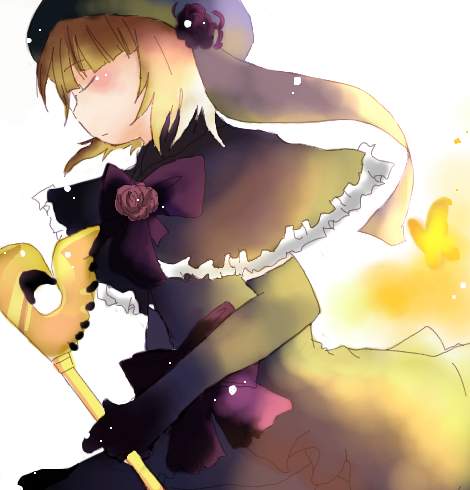 flower, hat, lowres, mb999, rose, roses, staff, umineko_no_naku_koro_ni