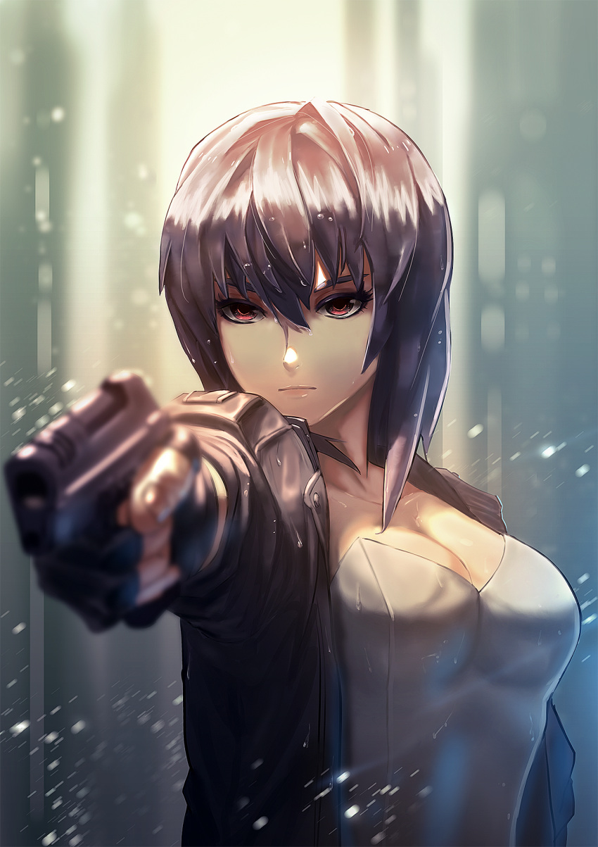 ctiahao, fingerless_gloves, ghost_in_the_shell, ghost_in_the_shell_stand_alone_complex, gloves, gun, highres, jacket