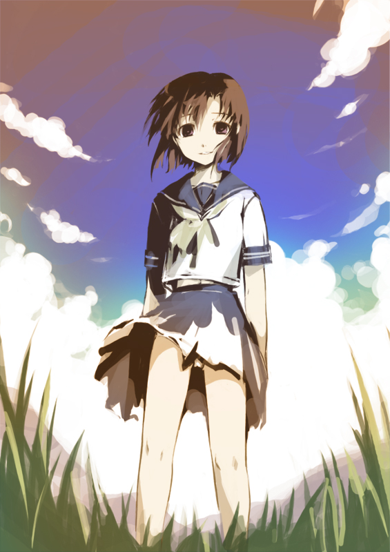 cloud, clouds, grass, higurashi_no_naku_koro_ni, ko_azuma, outdoors, outside, panties