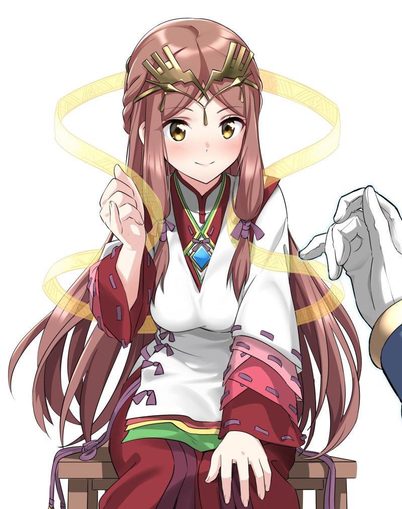 1girl, blush, fan_la_norne, feather_hair, gloves, hair_ribbon, hugo_el_superbia, japanese_clothes