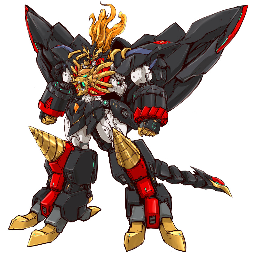 full_body, gaogaigar, genesic_gaogaigar, highres, ledjoker07, mecha, no_humans, solo