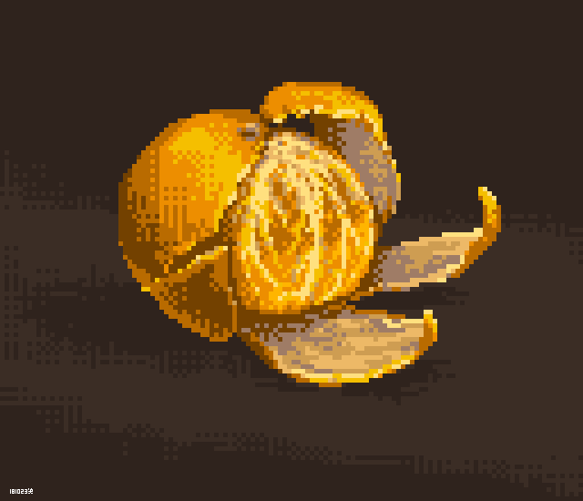 dated, food, fruit, grey_background, inunoya, no_humans, orange, orange_peel