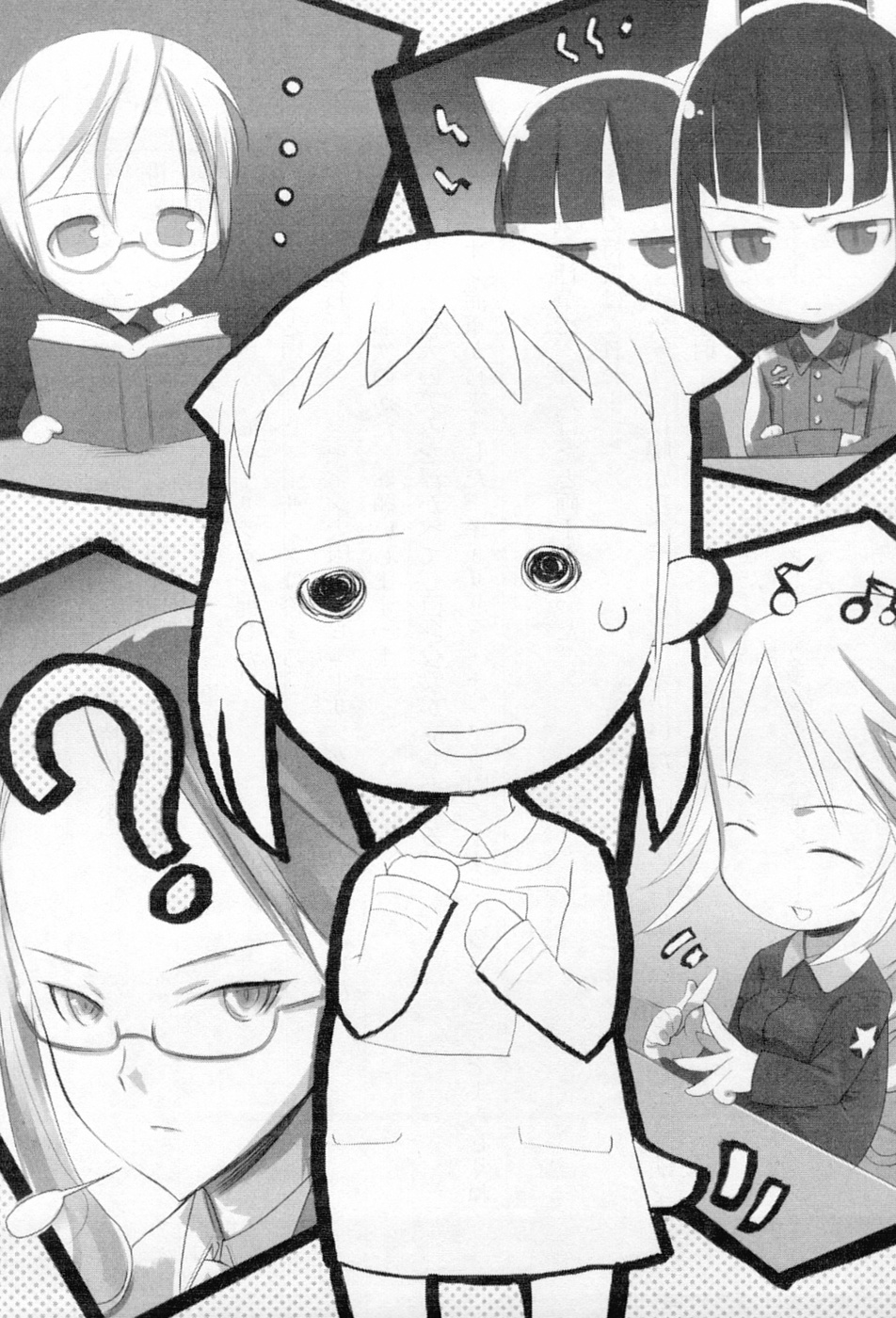 anabuki_tomoko, animal_ears, chibi, dress, eila_ilmatar_juutilainen, elizabeth_f_beurling, elma_leivonen, erica_hartmann