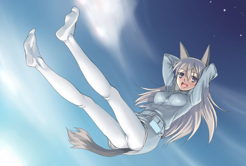 as-special, eila_ilmatar_juutilainen, feet, knee_pit, kneepits, pantyhose, purple_eyes, satou_atsuki