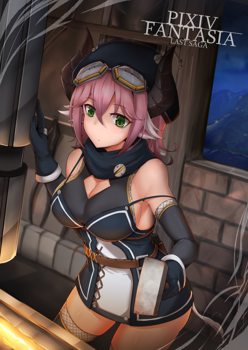 1girl, :o, armpit_peek, bangs, bare_shoulders, belt, black_dress, black_gloves