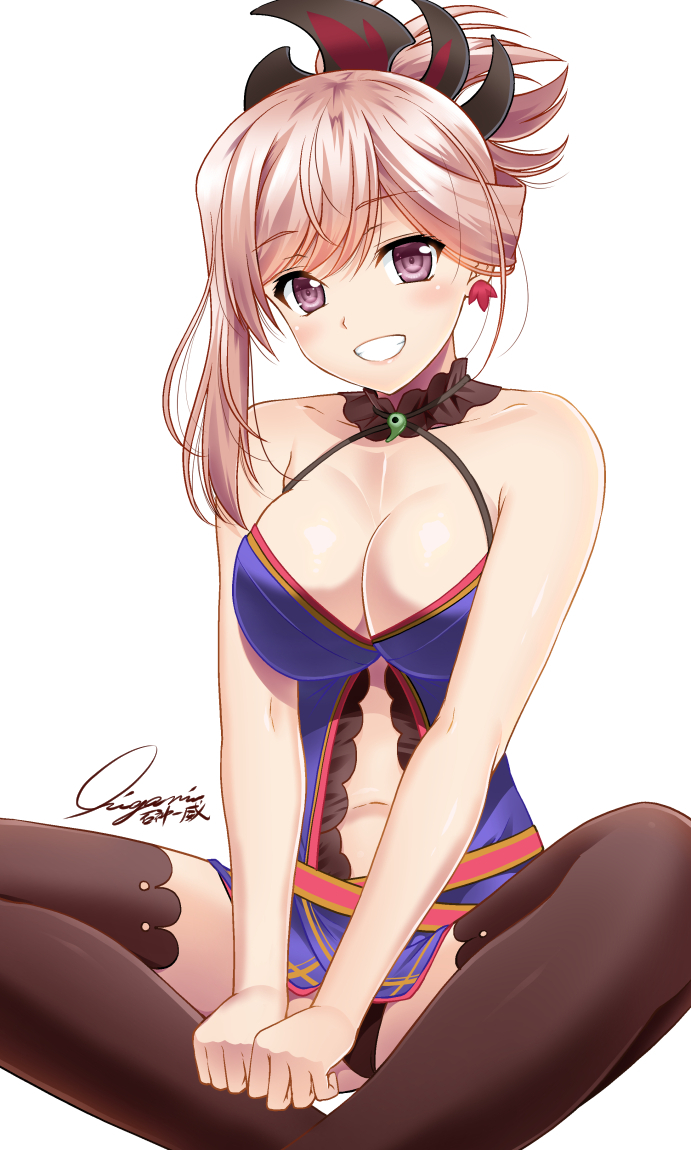 1girl, :d, artist_name, bangs, bare_arms, bare_shoulders, black_panties, blue_dress