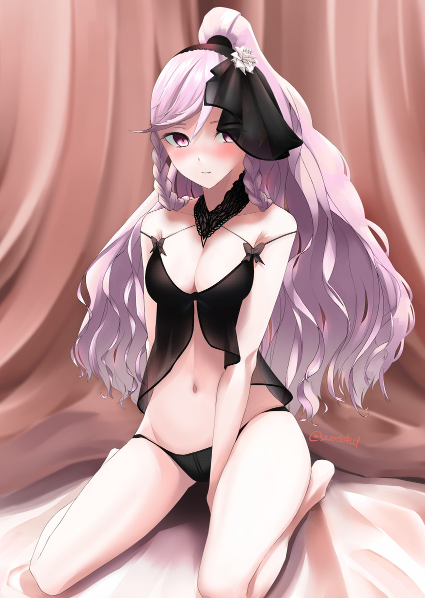 1girl, absurdres, bare_shoulders, blush, braid, breasts, fire_emblem, fire_emblem:_kakusei