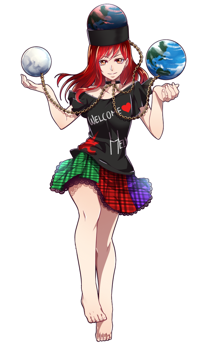 1girl, aya_(terrainakka), bare_legs, bare_shoulders, barefoot, black_choker, black_shirt, breasts