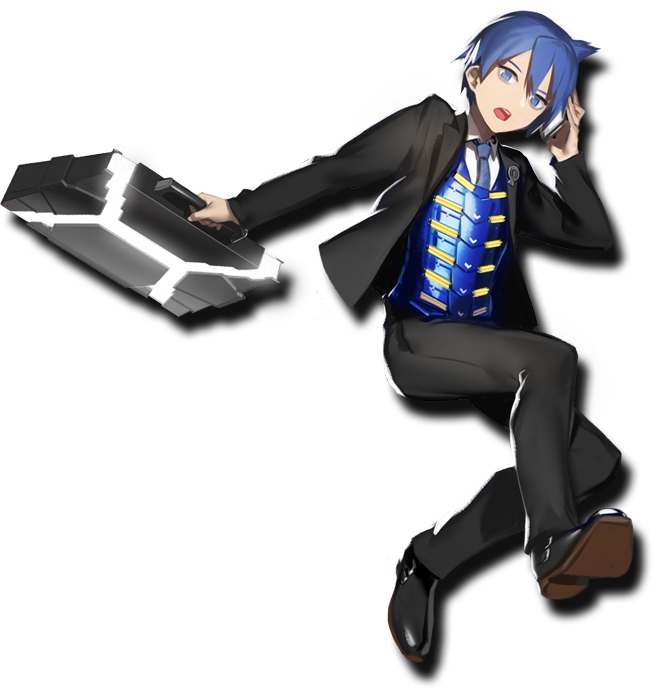 1boy, artist_request, asaru_vito, assault_spy, bags_under_eyes, blue_eyes, blue_hair, briefcase