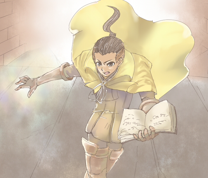 brown_hair, cape, final_fantasy, final_fantasy_tactics, izumi_(ko8), izumi_(pixiv41366), olan_durai, orran_durai, ponytail, solo
