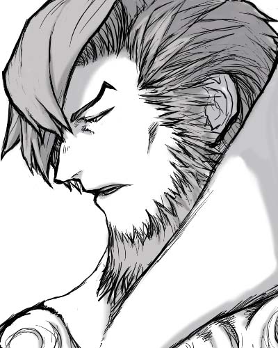 beard, dycedarg_beoulve, facial_hair, final_fantasy, final_fantasy_tactics, fujisawa_akira, lowres, monochrome, solo