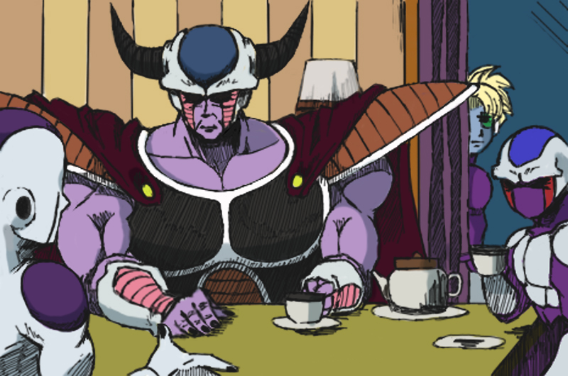 4boys, alien, armor, brother, cape, commentary_request, cooler_(dragon_ball), cup