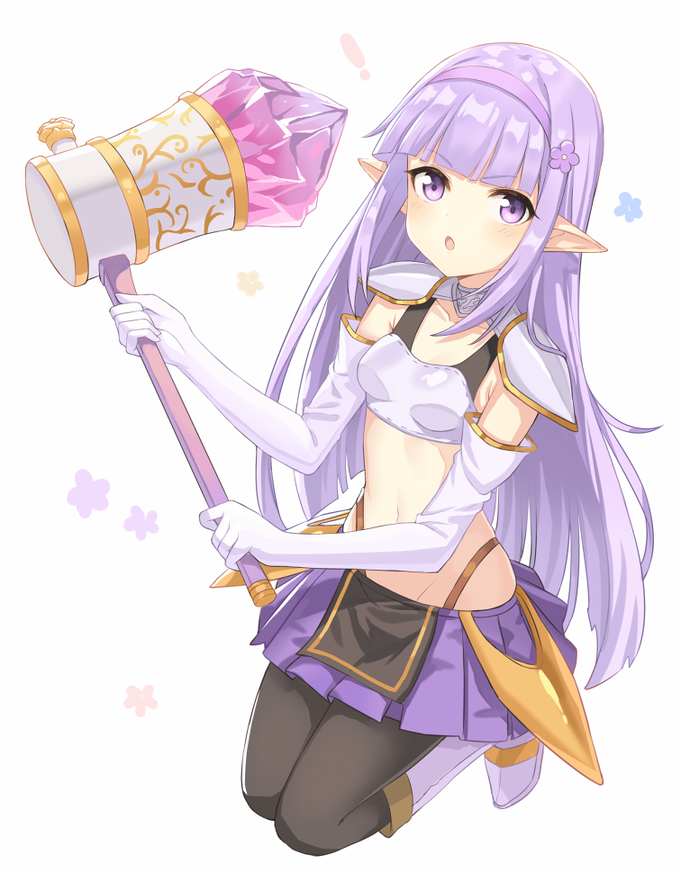 1girl, bangs, black_legwear, blunt_bangs, boots, breasts, commentary_request, elbow_gloves