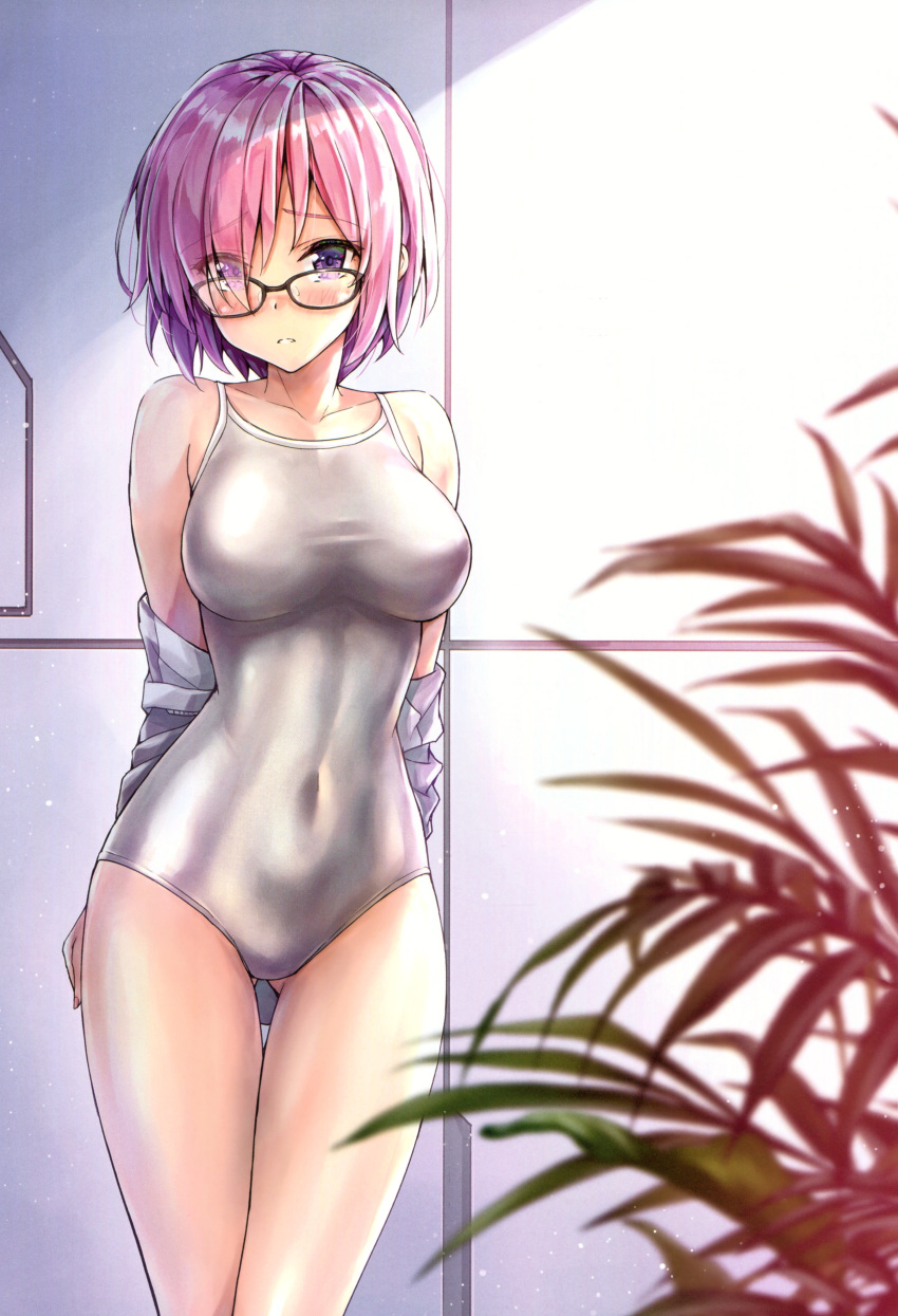 1girl, absurdres, arms_behind_back, bangs, bare_shoulders, blush, breasts, collarbone