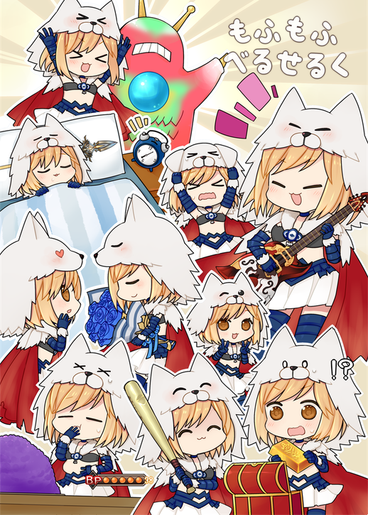 >_<, 6+girls, :3, :d, ^_^, alarm_clock, arms_up, baseball_bat