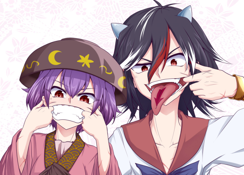 1girl, :d, antenna_hair, arm_up, bangs, benizuwai, black_hair, blue_bow