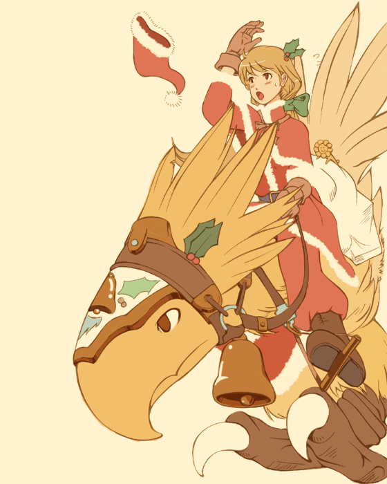 bad_id, blonde_hair, chocobo, christmas, diolemonde, final_fantasy, final_fantasy_tactics, hat